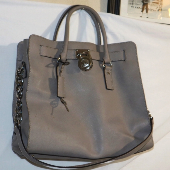 MICHAEL MICHAEL KORS Hamilton Saffiano Leather Large Tote grey - Picture 6 of 15